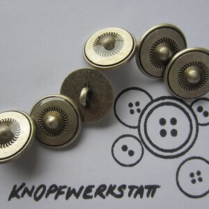 6 metal buttons 18 mm, buttons, traditional buttons, buttons, shank button, silver, domed, metal button, blouse button, shirt button, humpback button