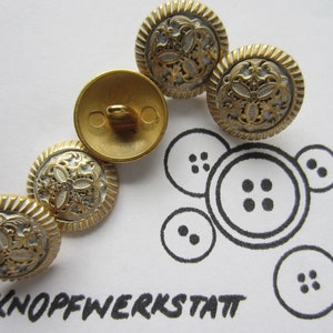 5 Metal Buttons 18 mm,Buttons,Trachtenknöpfe, Buttons, Buttons, Buttons, Sewing Button, Craft Button,metal button,Ornament, Flower,flower image 1