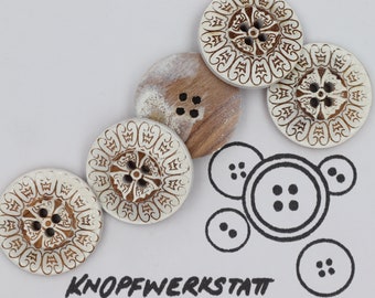 5 wooden buttons 25, 35 mm, buttons, wooden buttons, button, buttons, craft button, wooden button, traditional buttons, natural material, cardigan