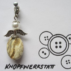 Angel, guardian angel, semi-precious stone pearl, angel, guardian angel, lucky charm, bag pendant