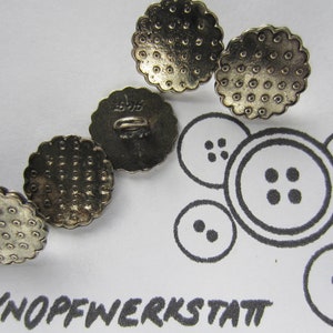5 metal buttons 16 mm, buttons, traditional buttons, small buttons, flower shape, ornament, dirndl button, blouse button, shank button, flat