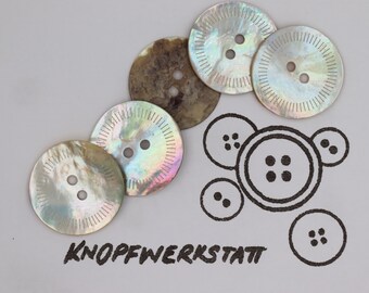 5 mother-of-pearl buttons, 15 mm or 23 mm, buttons, traditional buttons, sewing buttons, mother of pearl, natural material, jacket buttons