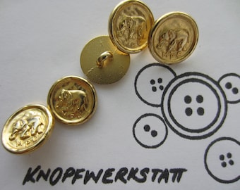 5 Metallknöpfe 15mm ,Buttons,Trachtenknöpfe,Tasten, Schaltflächen, Knöpfe, Sewing Button, Craft Button,metal button,Elefant,elephant