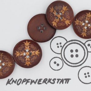 5 wooden buttons 18, 23 mm, buttons, wooden buttons, button, sewing button, craft button, wooden button, traditional buttons, natural material, 4 hole button