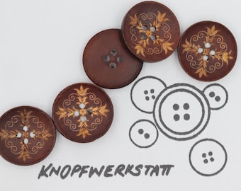 5 boutons en bois de 18 mm, boutons, boutons en bois, bouton, bouton de couture, bouton pour loisirs créatifs, bouton en bois, boutons traditionnels, matériau naturel, bouton à 4 trous
