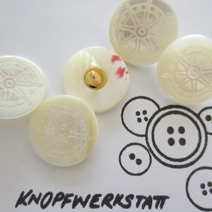 5 bottoni in madreperla da 15 mm, 18 mm o 23 mm, bottoni, bottoni tradizionali, bottoni, bottone artigianale, madreperla, bottoni in madreperla, materiale naturale, bianco