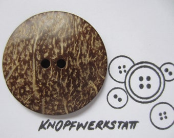 1 coconut button 50 mm, button, traditional button, buttons, sewing button, craft button, coconut button, natural material, coat button, brown