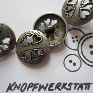 5 metal buttons 20 mm or 23 mm, buttons, traditional buttons, dirndl buttons, metal button, heart motif, openwork, jacket buttons, silver, domed