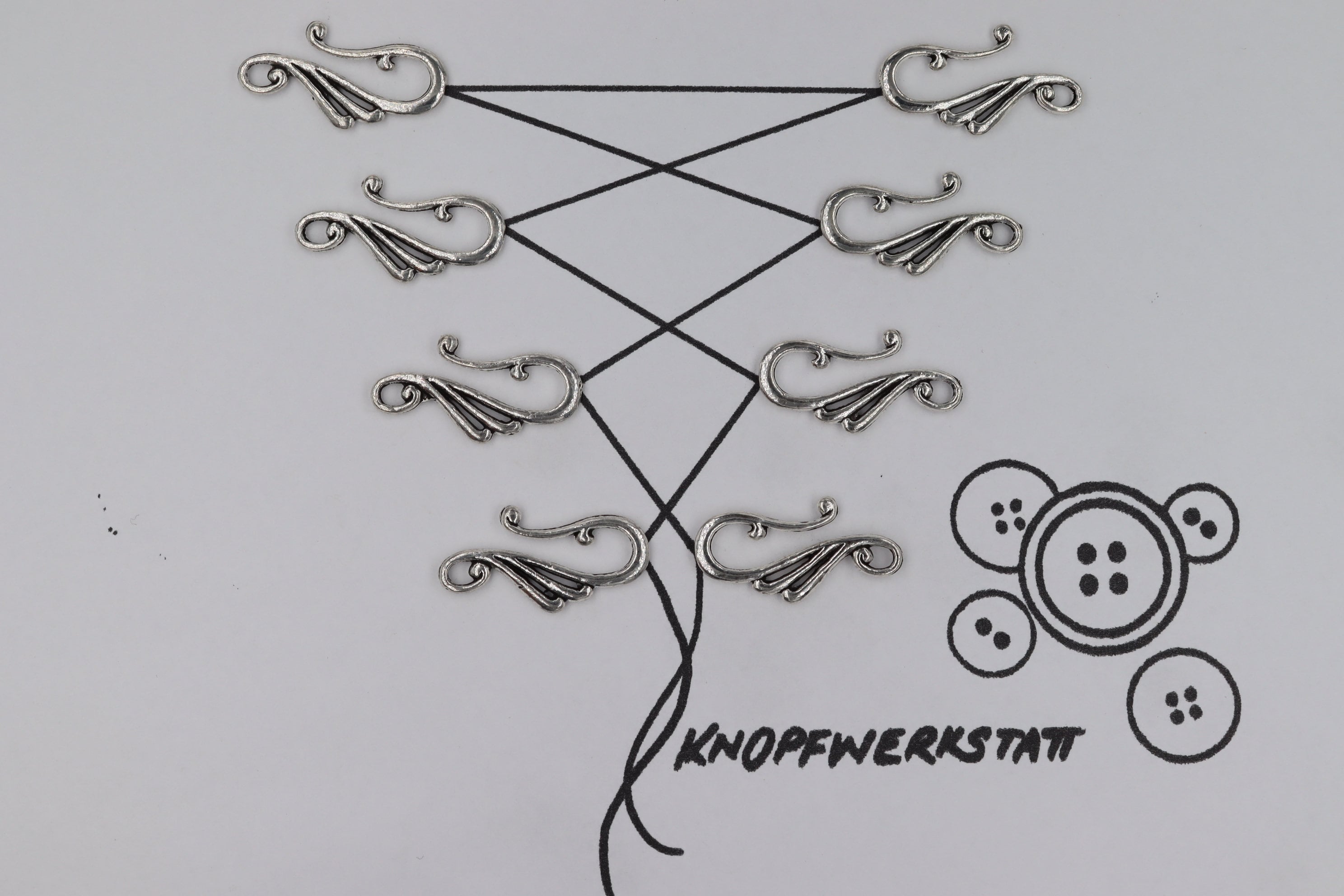 Crochets Pour Guêpière Dirndl Mumjooyi - Lot De 20 Boutons M 1119417