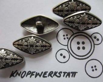 5 metal buttons,28 x 15 mm, buttons,traditional buttons, buttons, buttons, buttons, Sewing button, craft button,metal button,