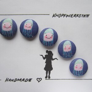 5 fabric buttons JUALLE 23 mm, buttons, children&#39;s buttons, fabric buttons, button, buttons, sewing button, craft button, children&#39;s clothing, bed linen