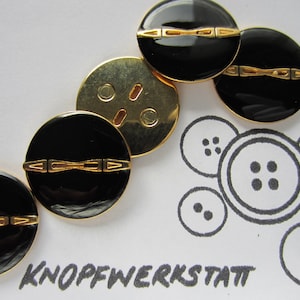 5 metal buttons 23 mm, button, traditional buttons, button, buttons, 2 hole button, shiny, metal button, jacket button, black-gold, blazer button