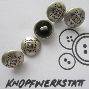 5 metal buttons 13 mm, buttons, traditional buttons, buttons, shank button, curved, metal button, ornament, blouse button, dirndl button, silver-black