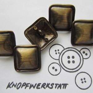 5 metal buttons 23 mm x 23 mm, buttons, traditional buttons, buttons, shank button, square, metal button, medieval, jacket button, antique style