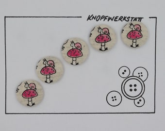 5 fabric buttons 23 mm, buttons, children's buttons, buttons, buttons, fabric button, fabric buttons, button, buttons, sewing button, craft button, snail, snail