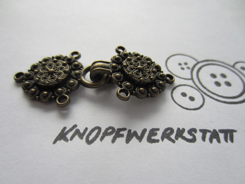 clasp Dirndl metal button 1 Metal robe hook buckle robe clasp Oktoberfest Bayern closure Middle Ages