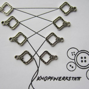 Metal bodice eyelets, 3, 4 or 5 pairs, dirndl eyelets, bodice hooks, lacing eyelets, traditional buttons, Middle Ages, Oktoberfest, Bavaria, Dirndl