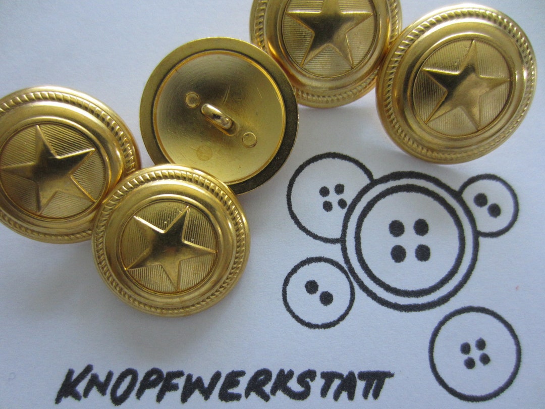 5 Metal Buttons 14 Mm Buttons, Uniform Buttons, Buttons, Shank Button ...