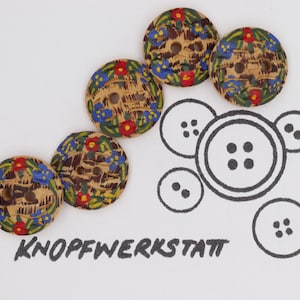 5 wooden buttons 18 mm, buttons, wooden buttons, button, buttons, sewing button, craft button, wooden button, traditional buttons, natural material, 2 hole button