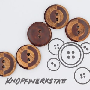 5 wooden buttons 20 mm, buttons, wooden buttons, button, buttons, sewing button, craft button, wooden button, traditional buttons, natural material, 2 hole button