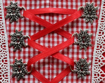 Metal bodice eyelets, 3, 4 or 5 pairs, dirndl eyelets, bodice hooks, lacing eyelets, traditional costume buttons, Oktoberfest, Bavaria, dirndl, bodice eyelets