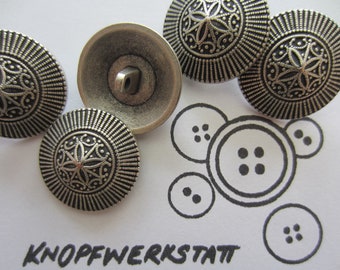 5 metal buttons 23 mm or 28 mm, buttons, traditional buttons, buttons, shank button, filigree pattern, silver, metal button, coat button, jacket button
