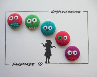 5 Stoffknöpfe 23mm, Buttons,Kinderknöpfe,Tasten,Schaltflächen,Stoffknopf,Stoffknöpfe,Knopf,Knöpfe,Sewing Button,Craft Button,Eulen,owl