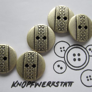 5 metal buttons 15 mm or 23 mm, buttons, traditional buttons, flat button, striking ornament, jacket button, 2-hole button, silver-black