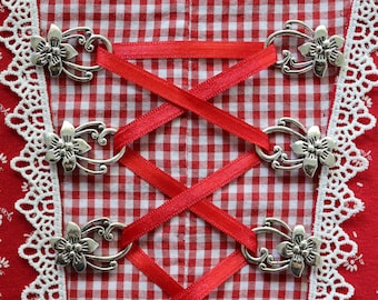 Metal bodice eyelets, 3, 4, or 5 pairs, dirndl eyelets, bodice eyelets, lacing eyelets, traditional buttons, medieval, Oktoberfest, dirndl, bodice hooks