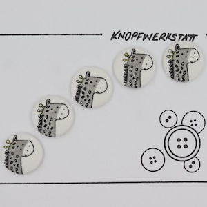 5 fabric buttons GIRAFFE 23 mm, buttons, children&#39;s buttons, fabric button, fabric buttons, button, buttons, sewing button, craft button, children&#39;s clothing