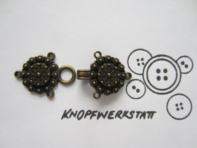 clasp Dirndl metal button 1 Metal robe hook buckle robe clasp Oktoberfest Bayern closure Middle Ages