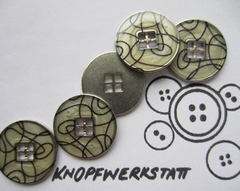 5 metal buttons 18 or 23 mm, button, traditional buttons, flat buttons, metal button, timeless ornament, jacket button, blazer button, 4 hole button