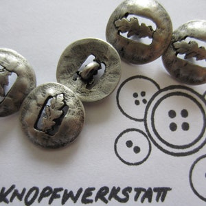 5 metalen knopen 15, 18 of 24 mm, knopen, traditionele knopen, knopen, schachtknoop, zilver, metalen knoop, bladmotief, blouseknoop, jasknoop