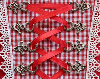 Metal bodice eyelets, 3, 4 or 5 pairs, dirndl eyelets, bodice hooks, lacing eyelets, traditional costume, Middle Ages, Oktoberfest, Bavaria, dirndl, bodice eyelets