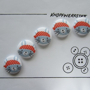 5 fabric buttons RABBIT 23 mm, buttons, children&#39;s buttons, fabric button, fabric buttons, button, buttons, sewing button, craft button, children&#39;s clothing