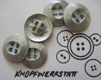 5 metal buttons 15,18 or 23 mm, buttons, traditional buttons, button, buttons, metal button, blouse button, jacket button, 4 hole button, silver-white