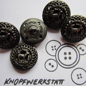 5 botones metálicos de 14 mm o 23 mm, botones, botones tradicionales, botones de chaqueta tradicionales, botones de chaqueta, motivo de ciervo, plata antigua, botón de vástago, abovedado