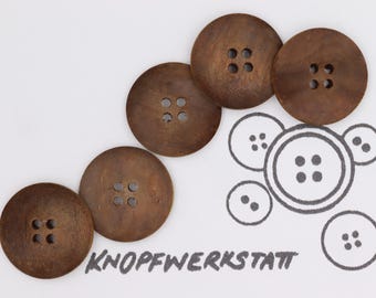 5 wooden buttons 20, 22 mm, button, wooden buttons, button, buttons, craft button, wooden button, traditional buttons, natural material, 4 hole button