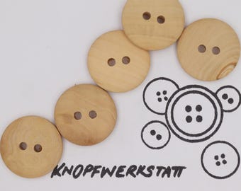5 wooden buttons 23 mm, buttons, wooden buttons, button, buttons, sewing button, craft button, wooden button, traditional buttons, natural material, 2 hole button