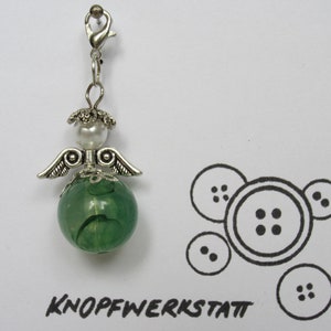 angel, guardian angel, glass bead, lucky charm, bag pendant