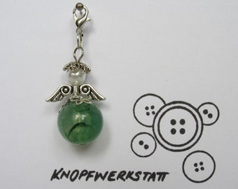 angel, guardian angel, glass bead, lucky charm, bag pendant