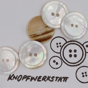 5 bottoni in madreperla da 12, 15, 18, 20 mm o 23 mm, bottoni, bottoni tradizionali, bottoni, bottone da cucito, madreperla, bottoni in madreperla, materiale naturale
