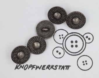 5 Metallknöpfe 18mm , Buttons,Trachtenknöpfe, Tasten, Schaltflächen, Knopf, Knöpfe, Sewing Button, Craft Button ,cute,metal button, Blume