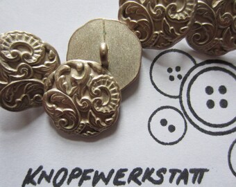 5 metal buttons, 20 mm, traditional buttons, eyelet buttons, flat buttons, metal button, jacket button, antique gold, blazer button, dirndl button