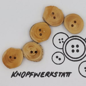 5 wooden buttons approx. 15 x 18 mm, buttons, wooden buttons, button, buttons, sewing button, craft button, wooden button, traditional buttons, natural material