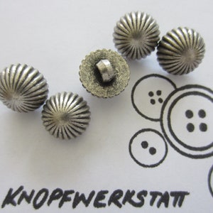 5 plastic buttons 10 mm or 13 mm, synthetic buttons, traditional buttons, dirndl buttons, blouse buttons, shank button, shirt button, ball button, silver