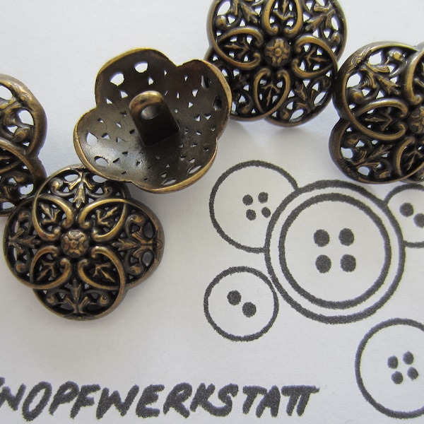 5 Metallknöpfe 18mm oder 22mm, Buttons, Schaltflächen,Trachtenknöpfe, Tasten, Knöpfe, Sewing Button, Craft Button ,cute,metal button,