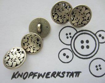 5 metal buttons 15 mm,buttons,costume buttons,buttons,buttons buttons,sewing button, craft button,metal button, flower, flower, ornament