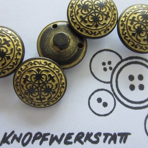 5 metal buttons 19 mm, button, traditional buttons, small buttons, filigree ornament, medieval, star motif, blouse jacket button, shank button