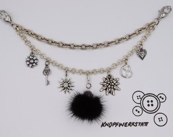 Charivari, mit verschiedenen Charm Anhängern, Dirndlschmuck, Miederschmuck, Dirndl, Tracht, Oktoberfest, Bayern, Frauen Charivari
